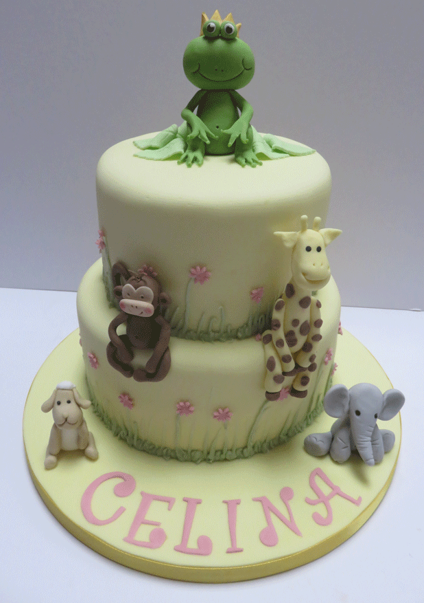 2 tier animal cake