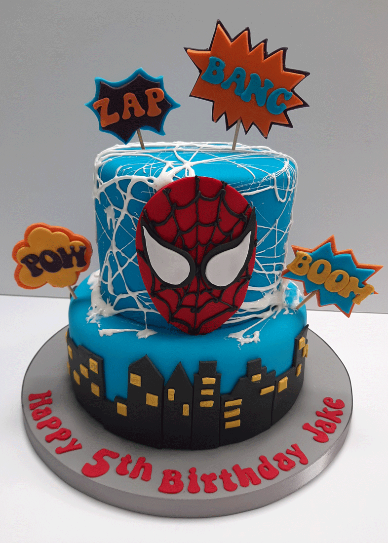2 tier Spiderman cake