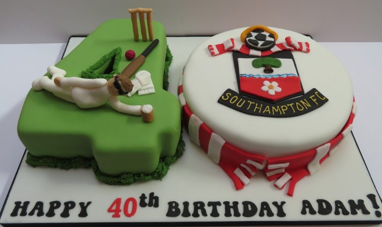 40 Cricket and Football Birthday cake 40 Cricket and Football Birthday cake